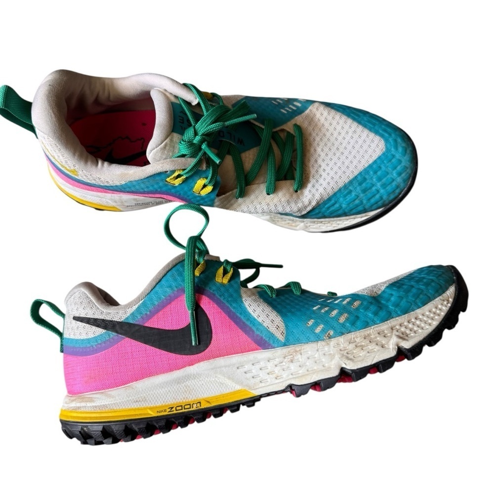 Nike - Air Zoom Wildhorse 5 Trail Running Shoes White Pink Blue Fury Sz 9 - Picture 2 of 11